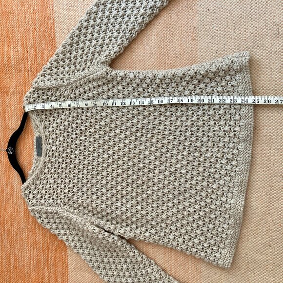Elsamanda for Anthropologie Cream Open Knit Sequin Sweater Wool/Alpaca L - Picture 5 of 7